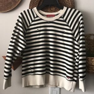 Distressed Philanthropy striped sweatshirt